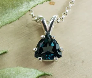 London Blue Topaz Pendant; Genuine Brazilian Topaz