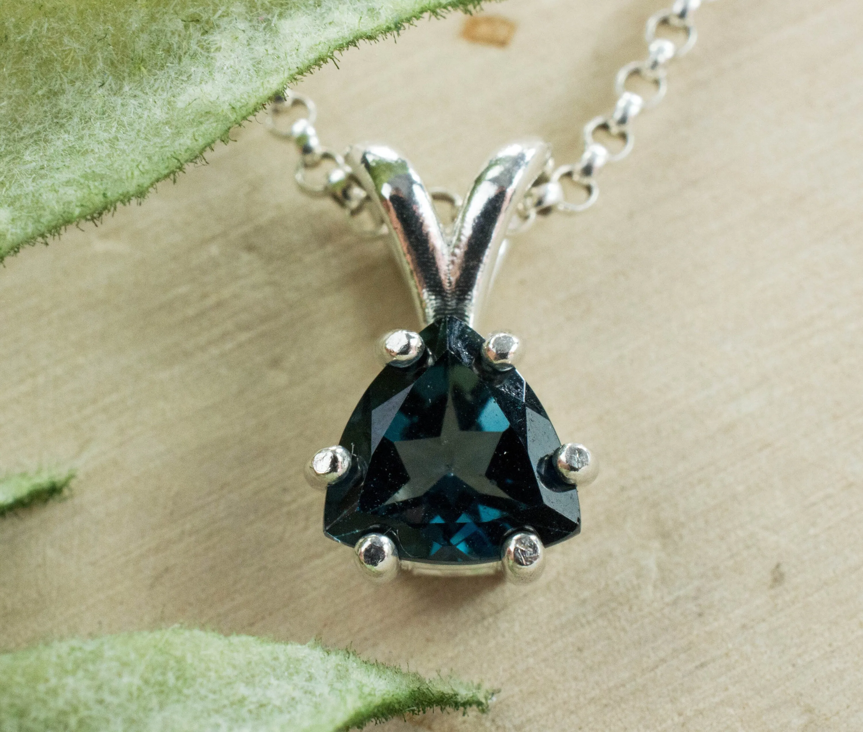 London Blue Topaz Pendant; Genuine Brazilian Topaz