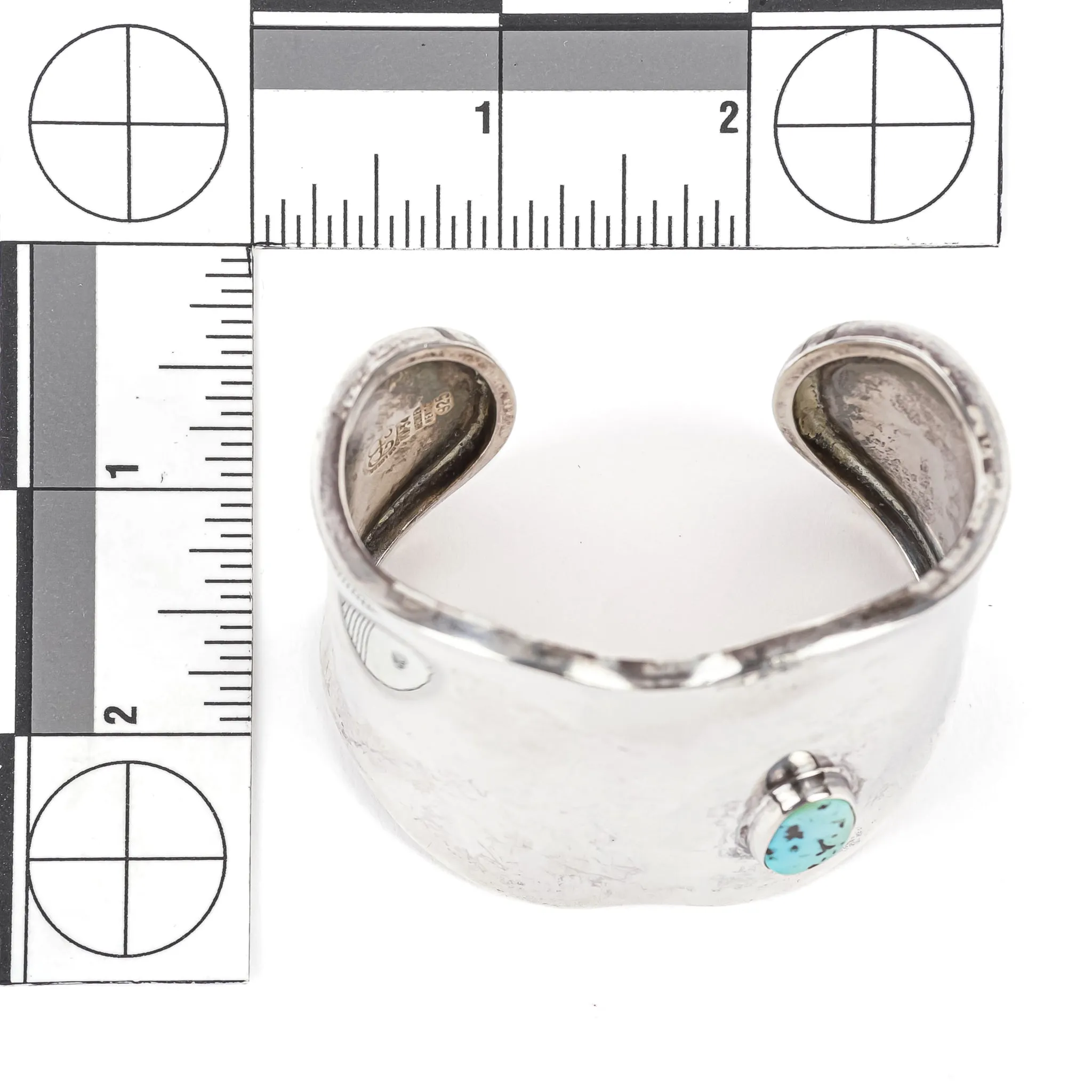 LOS BALLESTEROS Sterling Turquoise Cuff Bracelet