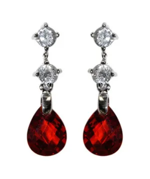 Malia Garnet Red Crystal drop earrings