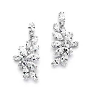 Marquise Leaves Cluster Earrings