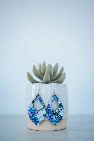Medium Blueberry Floral Dangle Earrings