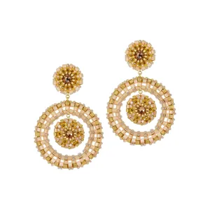 MIGUEL ASES GOLDEN DOUBLE HOOP EARRINGS