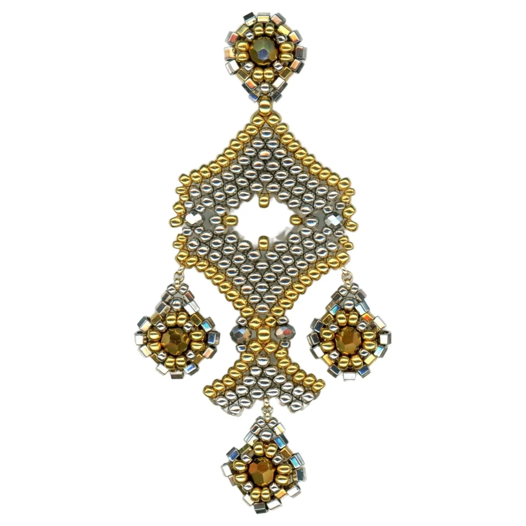 MIGUEL ASES "CHELSEA" DROP BEADED EARRINGS -FALL/HOLIDAY 2023