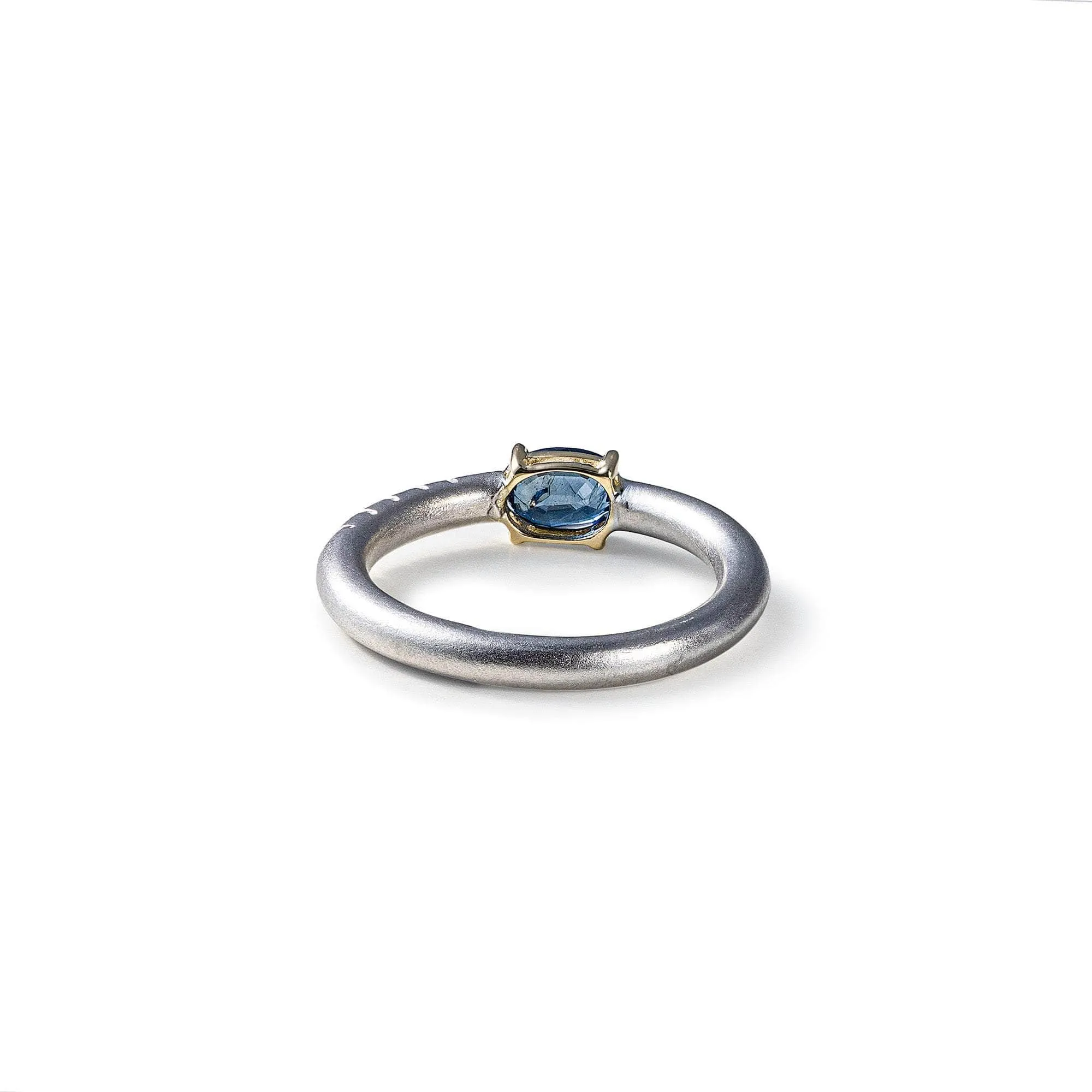 Nabu Blue Sapphire Ring (White Rhodium)