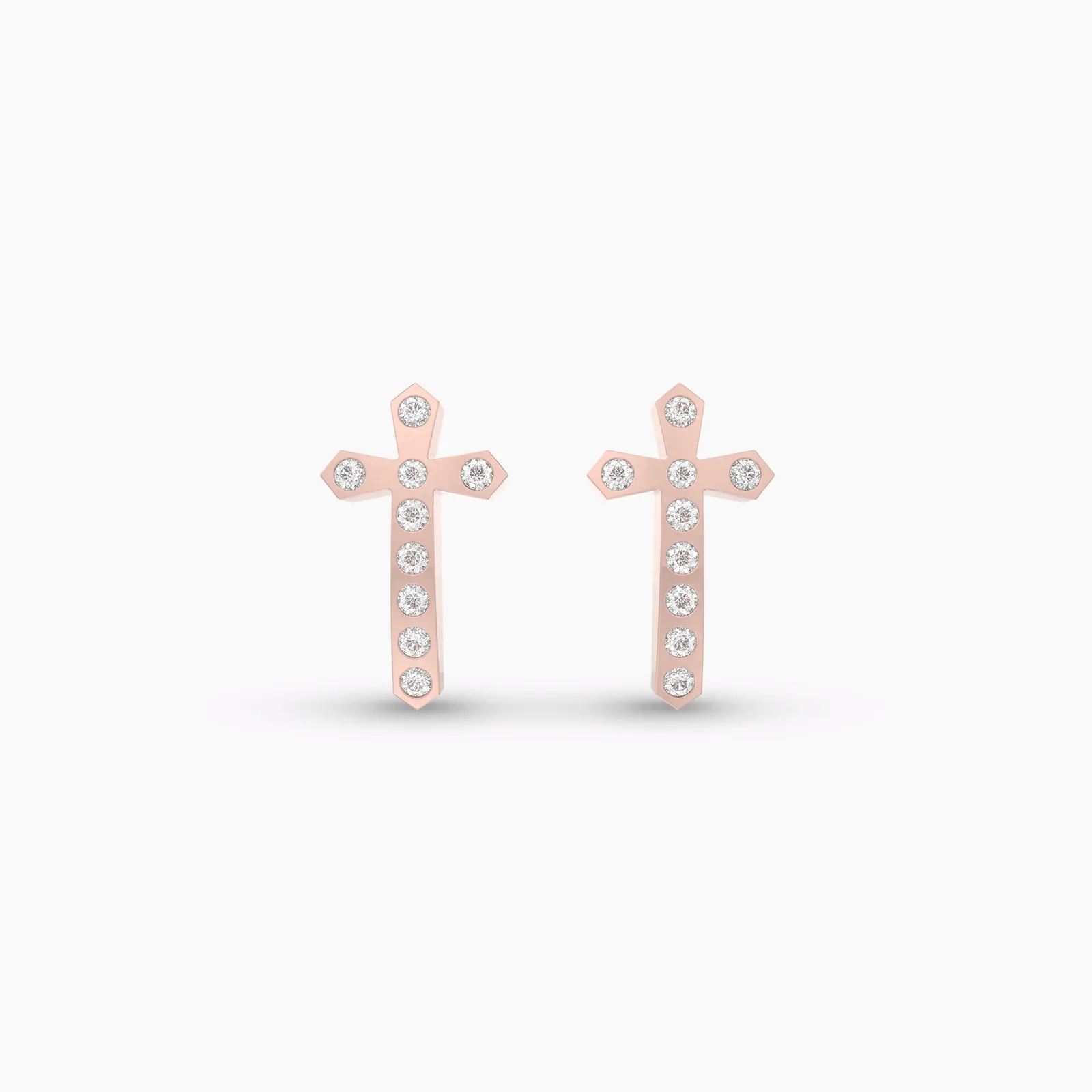 Natural Diamond Prongset Cross Earstud
