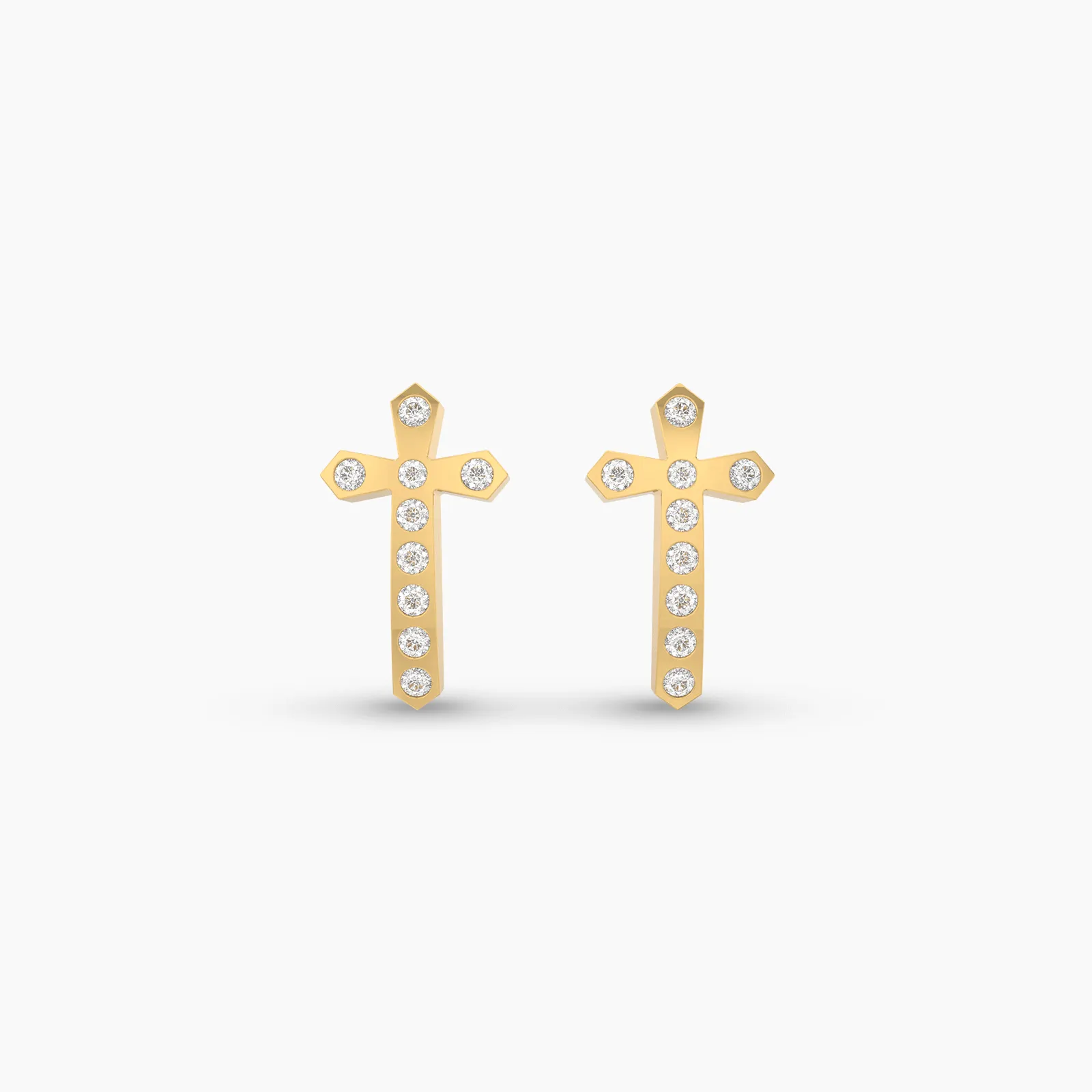 Natural Diamond Prongset Cross Earstud