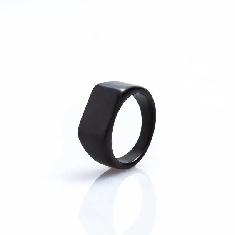 New Stainless Steel Rings for Men Geometric Width Signet Finger Band Rock Punk Style Fashion Ring Jewelry Accessories Wholesale