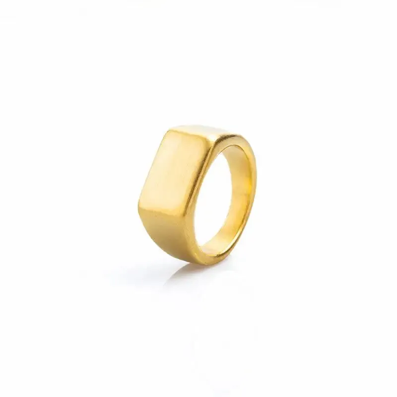 New Stainless Steel Rings for Men Geometric Width Signet Finger Band Rock Punk Style Fashion Ring Jewelry Accessories Wholesale