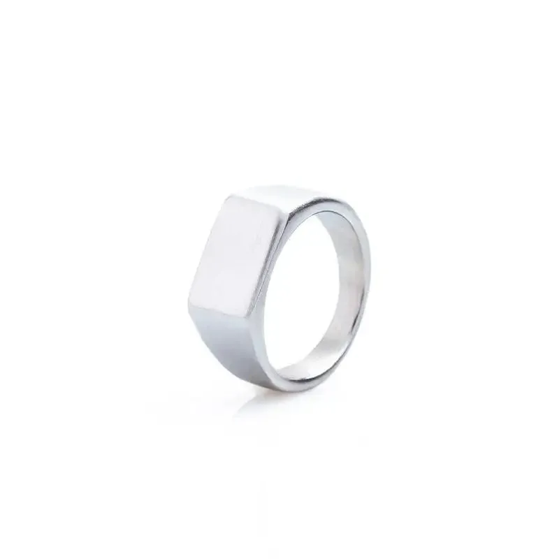 New Stainless Steel Rings for Men Geometric Width Signet Finger Band Rock Punk Style Fashion Ring Jewelry Accessories Wholesale