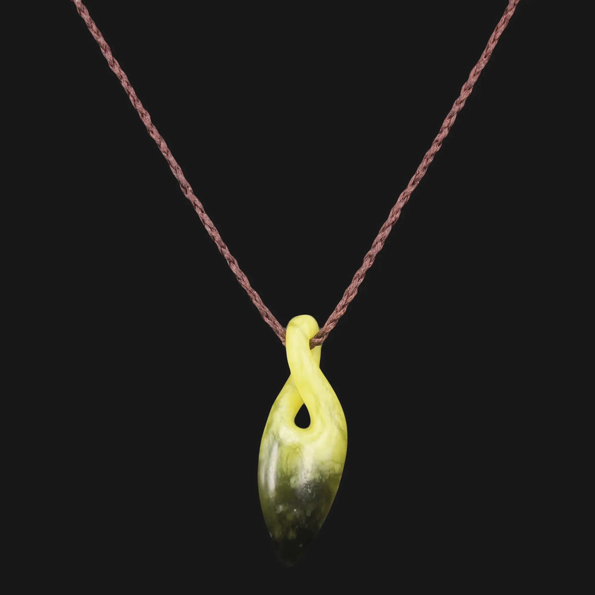 NZ Maori Tribal Twist Necklace Jewelry Real Jade Pendant with Handmade Cord Necklace Fashion Bohemian Jewelry Gift for Her