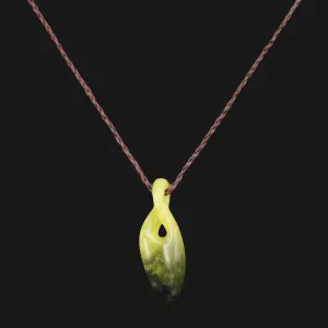 NZ Maori Tribal Twist Necklace Jewelry Real Jade Pendant with Handmade Cord Necklace Fashion Bohemian Jewelry Gift for Her
