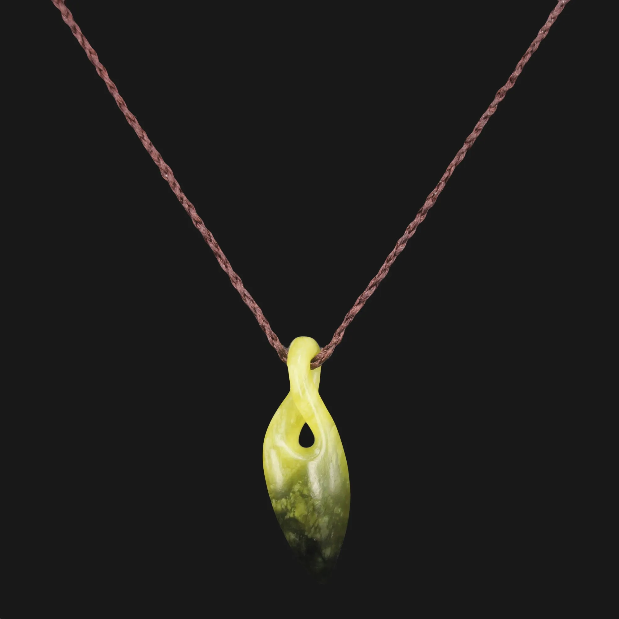 NZ Maori Tribal Twist Necklace Jewelry Real Jade Pendant with Handmade Cord Necklace Fashion Bohemian Jewelry Gift for Her