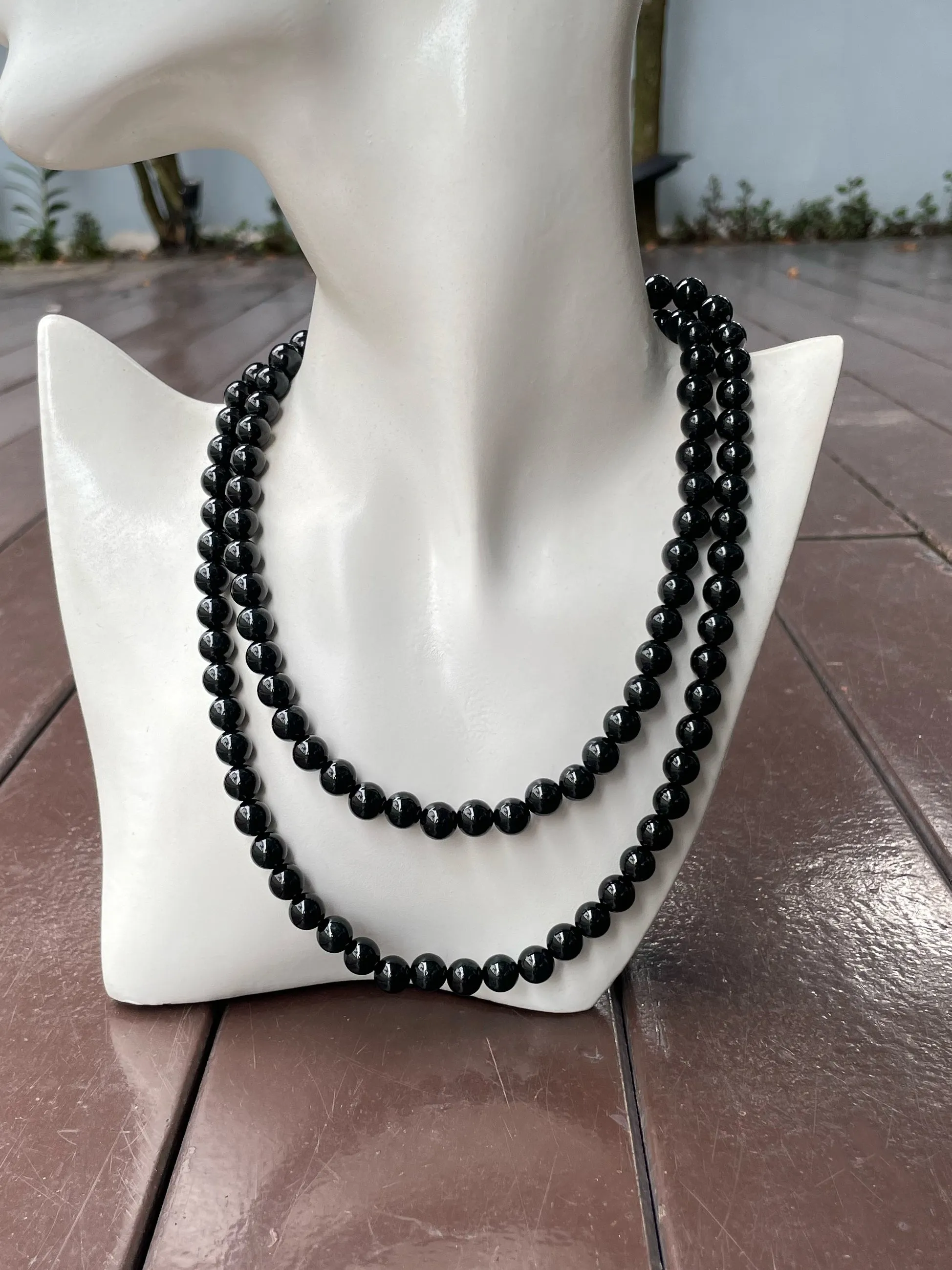 Omphacite Jade Beads Necklace (NJN032)