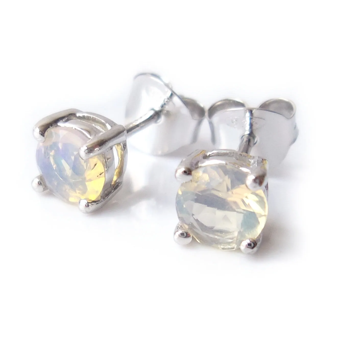 Opal 925 Sterling Silver October Birthstone Earrings