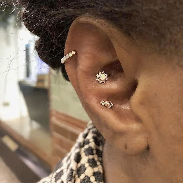 Opal Eternity Earring by Maria Tash in Rose Gold
