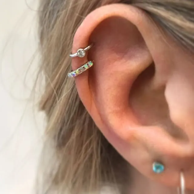 Opal Eternity Earring by Maria Tash in Rose Gold