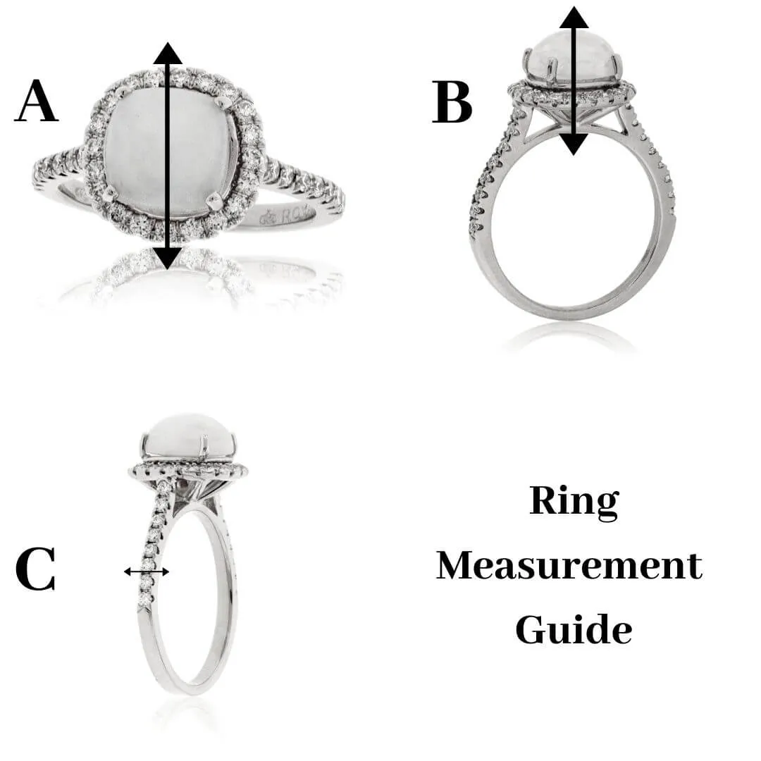 Oval Blue Zircon & Diamond Halo Ring