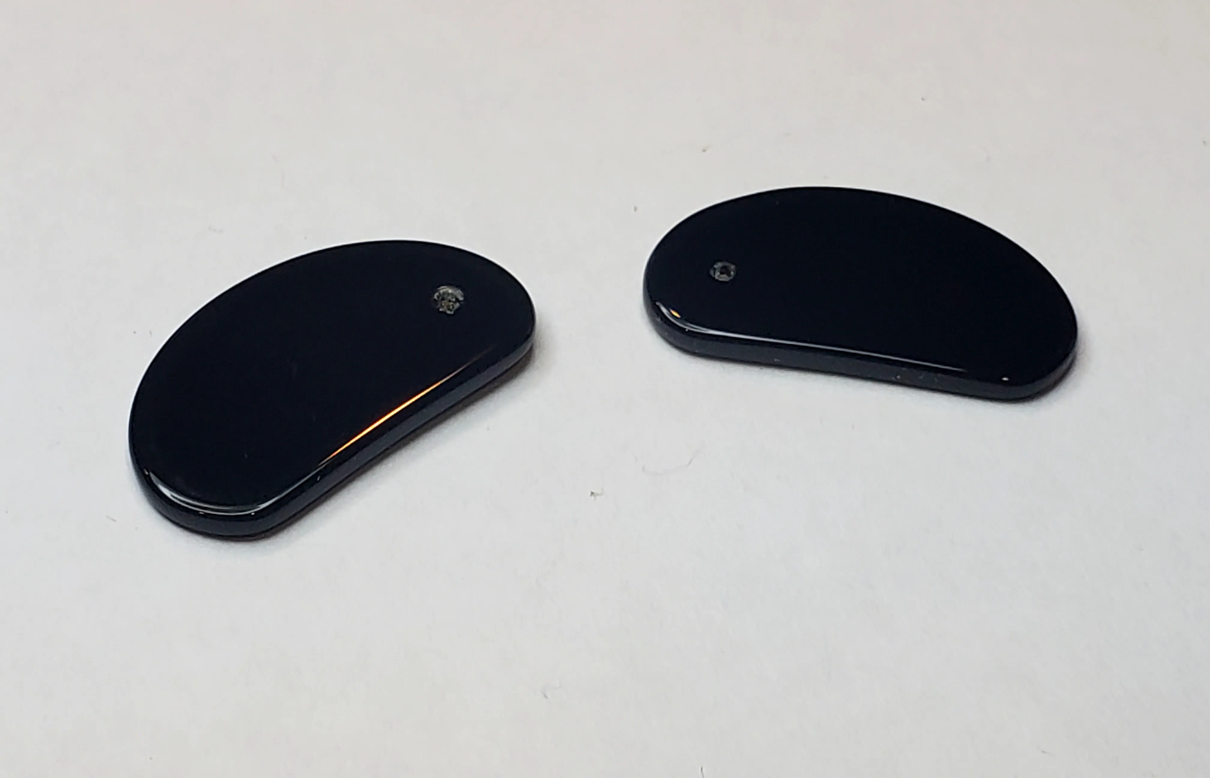 Pair of Black Onyx Demilune Tablets