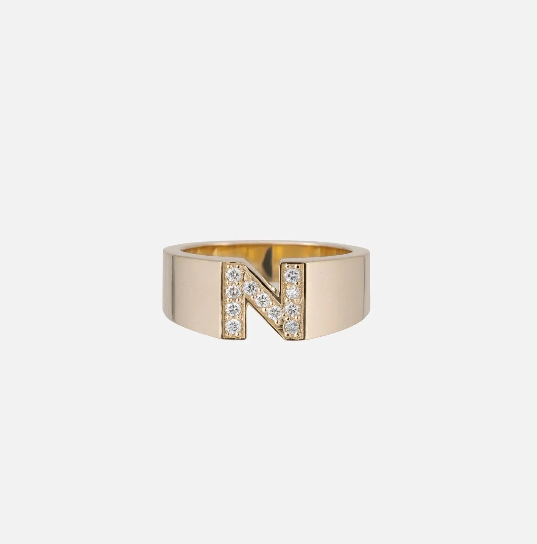 Pave Letter Ring