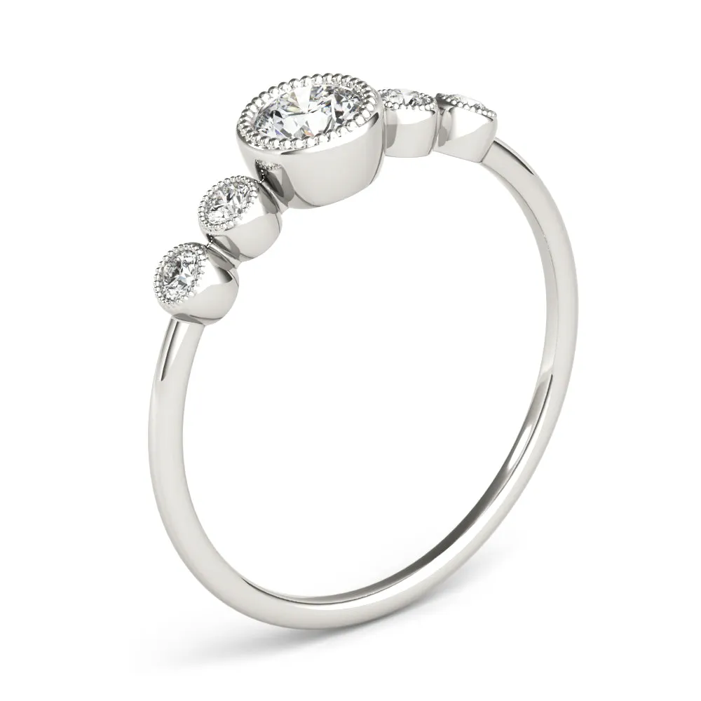Penny Round Milgrain Diamond Ring