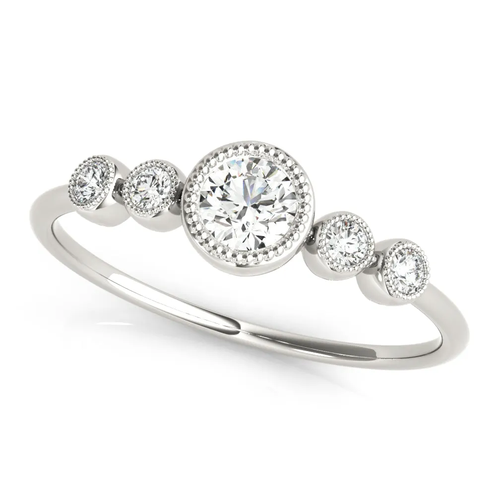 Penny Round Milgrain Diamond Ring