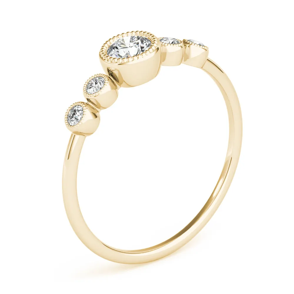 Penny Round Milgrain Diamond Ring