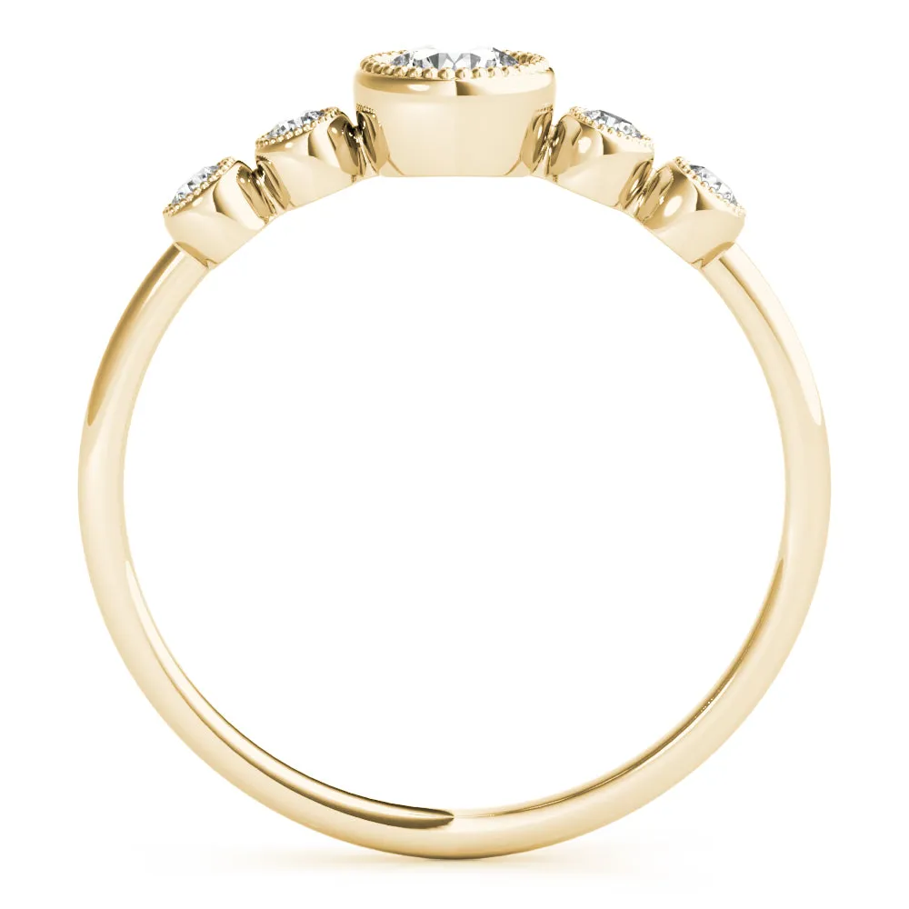 Penny Round Milgrain Diamond Ring
