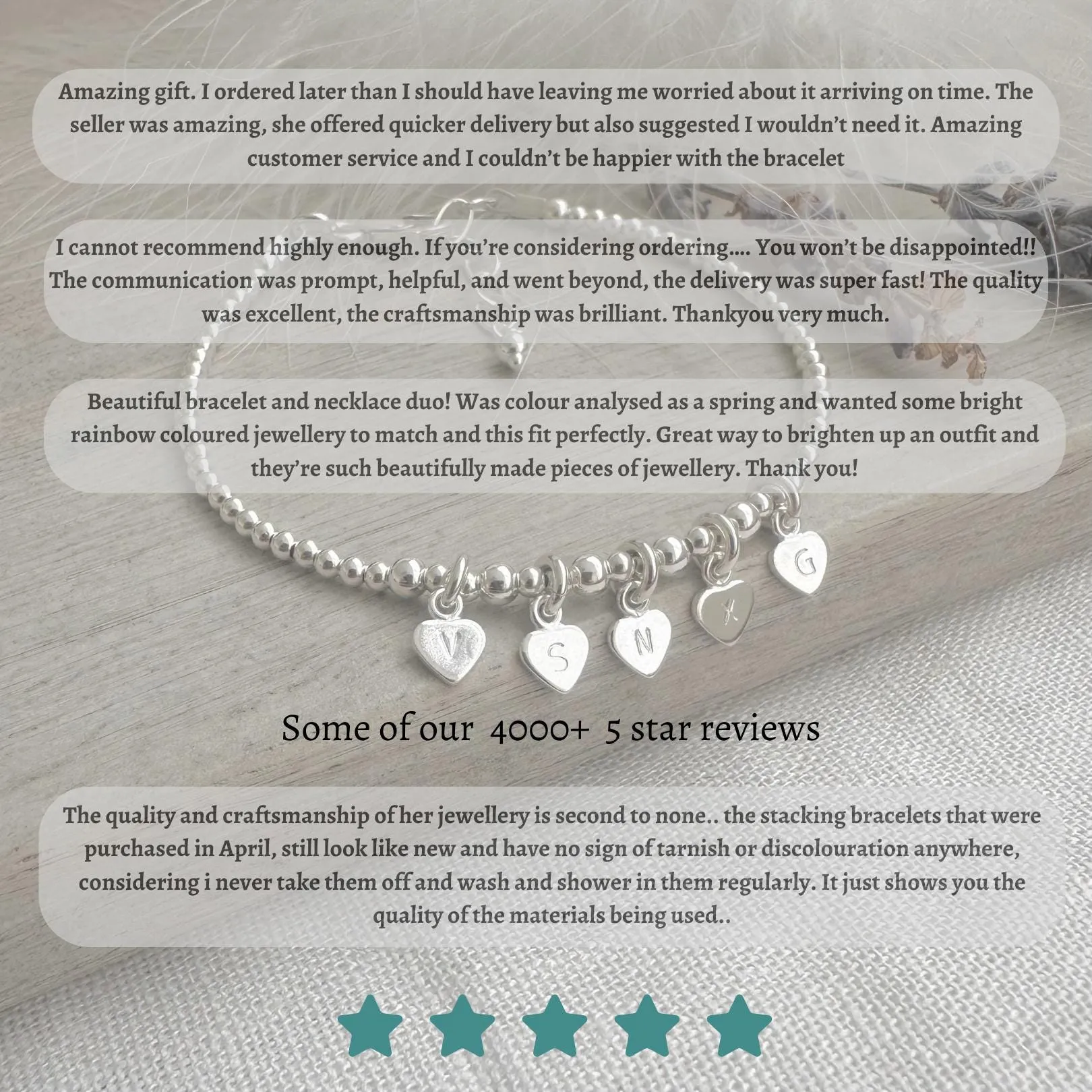 Personalised Citrine Bracelet, Dainty November Birthstone Jewellery in Sterling Silver