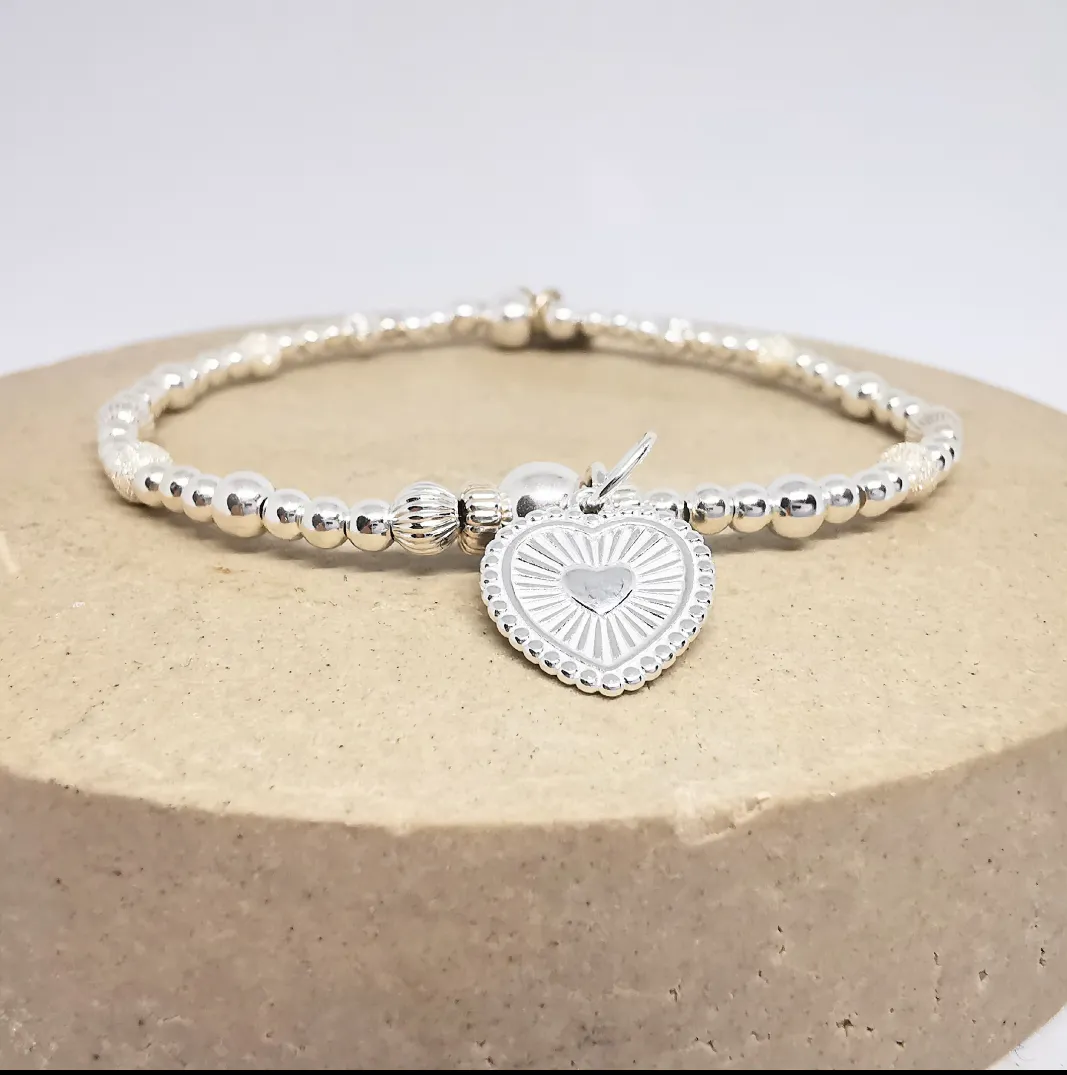 Personalised Heart Bracelet in sterling silver