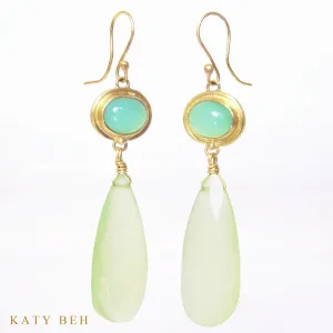 Peruvian Opal and Prehnite Earrings