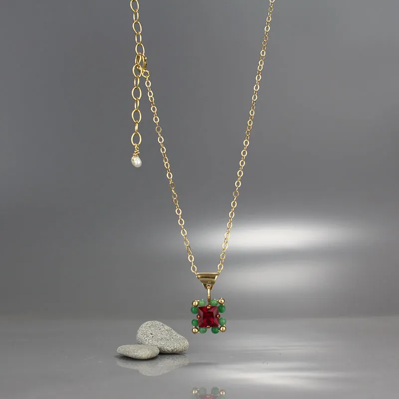 Pink Green Victoria Necklace