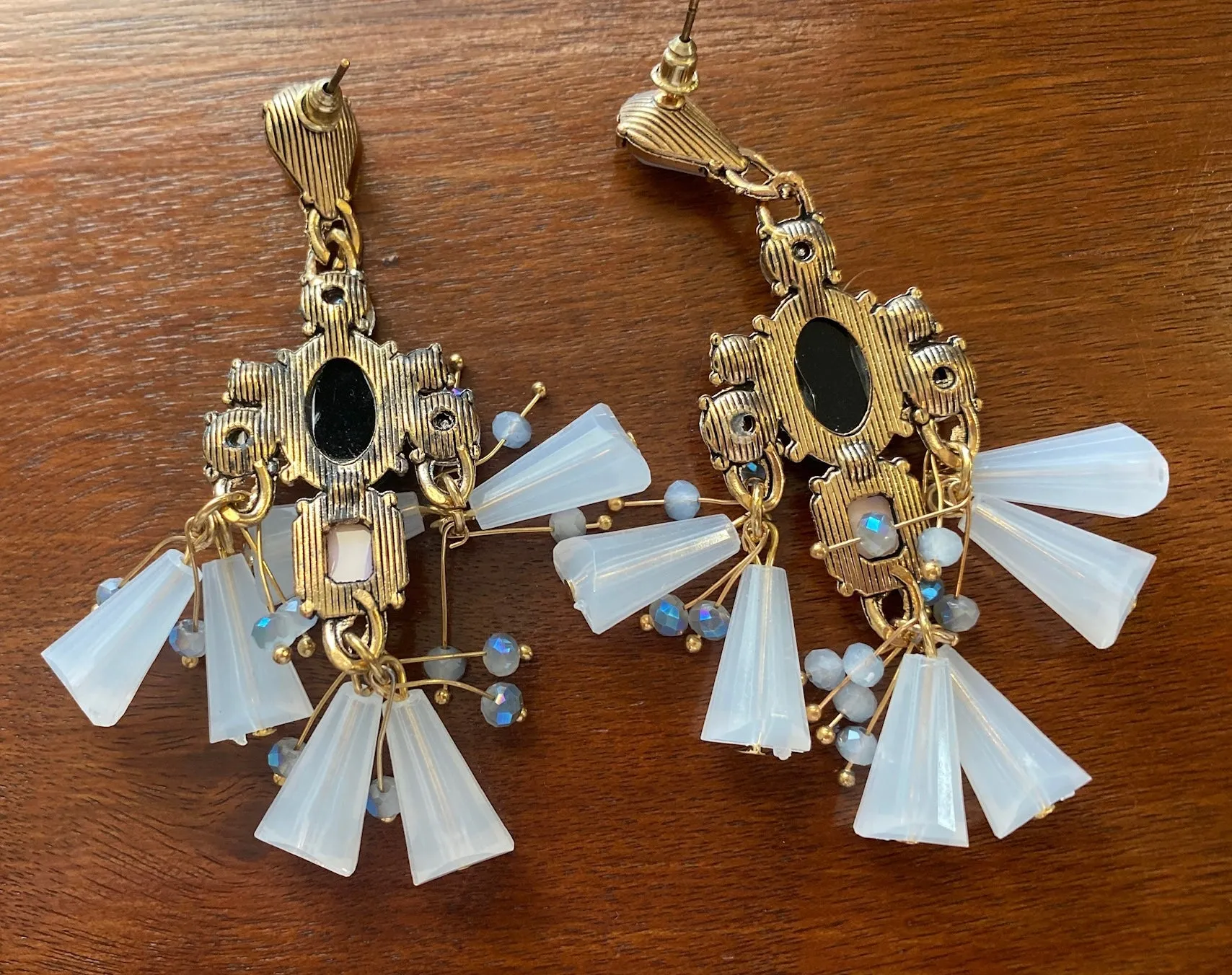 Pretty Fashion Faux Rhinestone Drop Dangly Chandelier Earrings