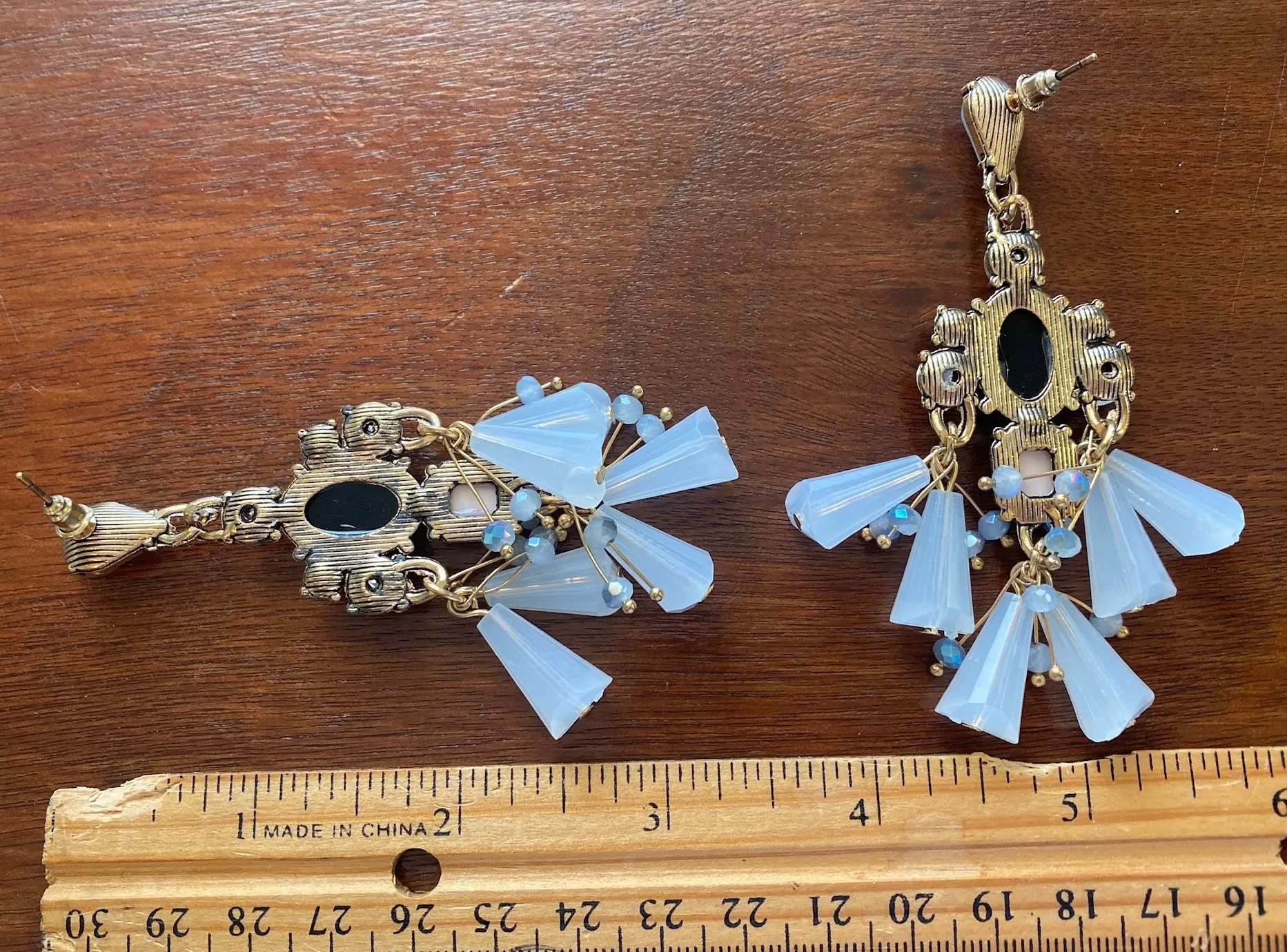 Pretty Fashion Faux Rhinestone Drop Dangly Chandelier Earrings