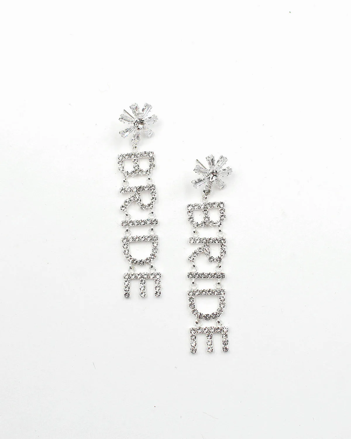 "BRIDE" Silver Earrings