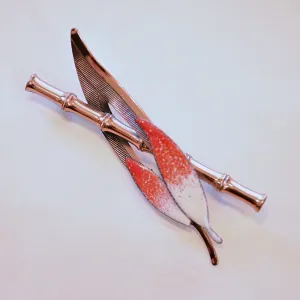 RARE Vintage Renoir Matisse Copper Enamel Bamboo Brooch