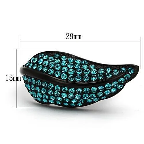 Ring Top GRD Crystal Blue Zircon TK985 for Women Style Stainless