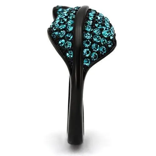 Ring Top GRD Crystal Blue Zircon TK985 for Women Style Stainless