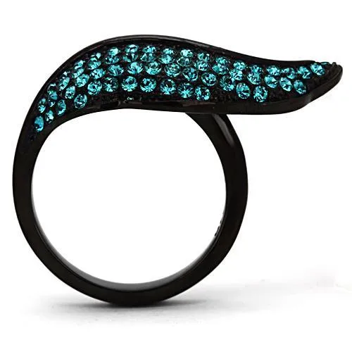 Ring Top GRD Crystal Blue Zircon TK985 for Women Style Stainless