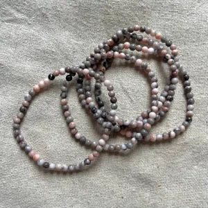 Rose Agate 4mm Beaded Bracelet - Compassion