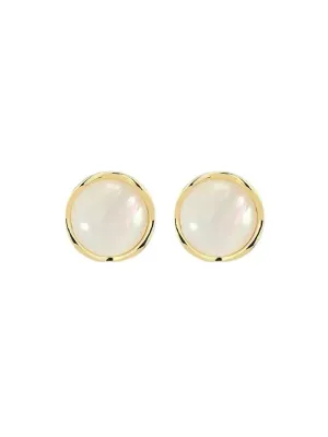 Round Opal Earrings for Women Simple and Versatile Luxury Designer Jewelry