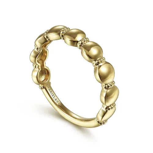 Round Station Stackable Ring in 14K Yellow Gold