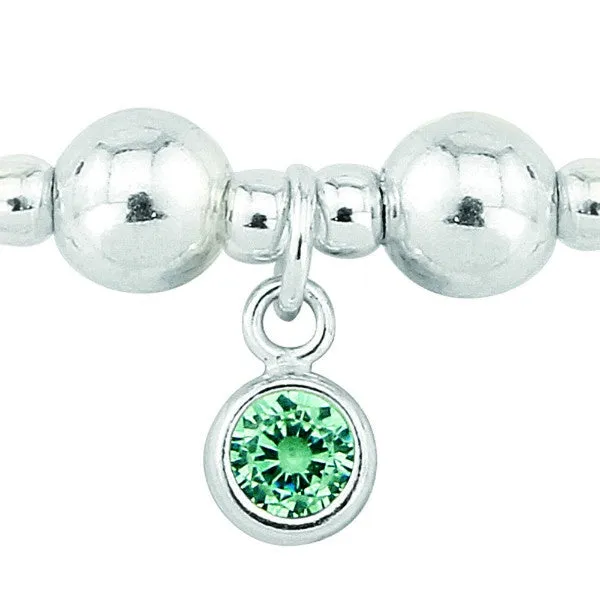 Silver and Turquoise CZ December birthstone bracelet