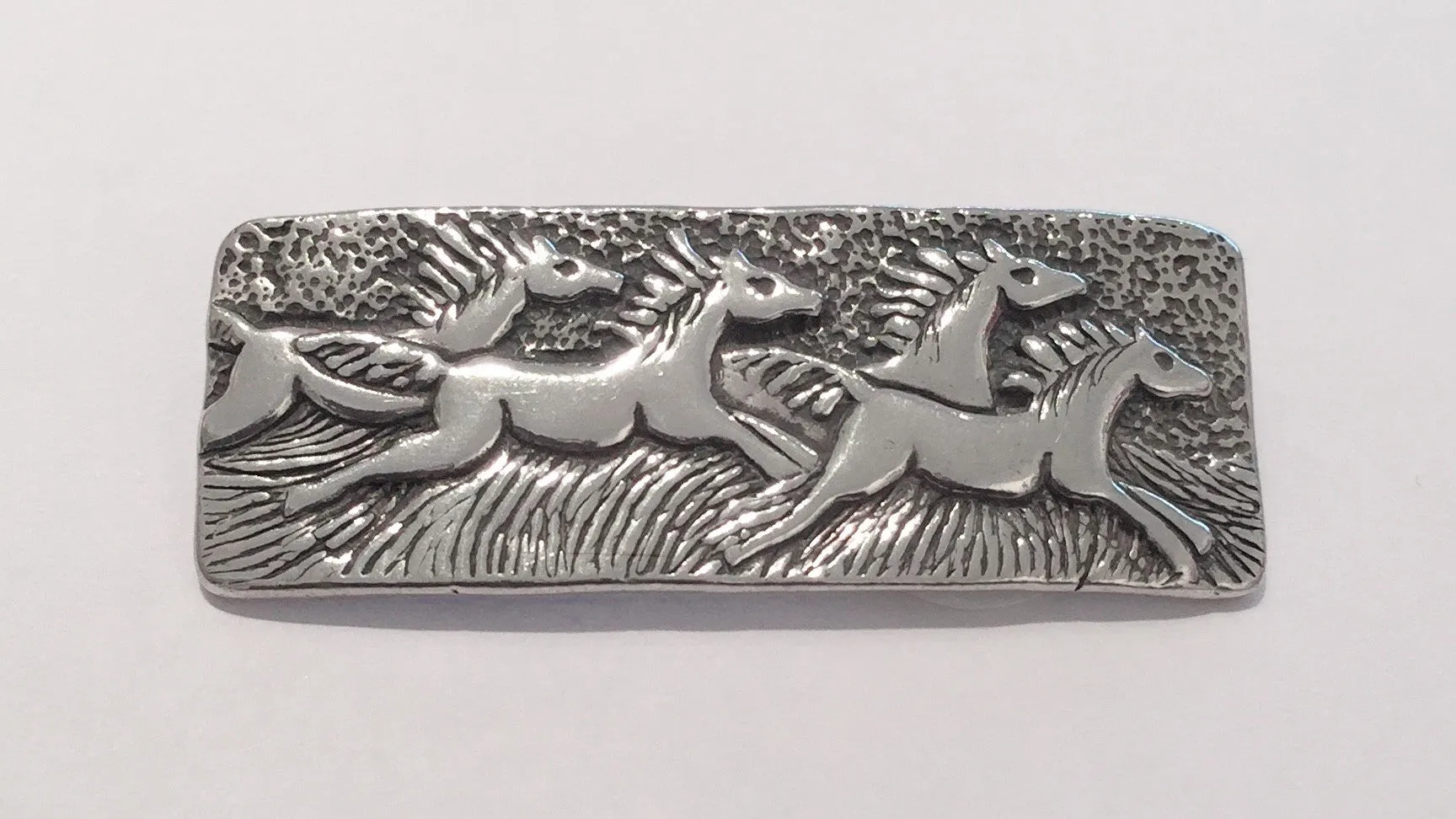 Silver Horses Brooch