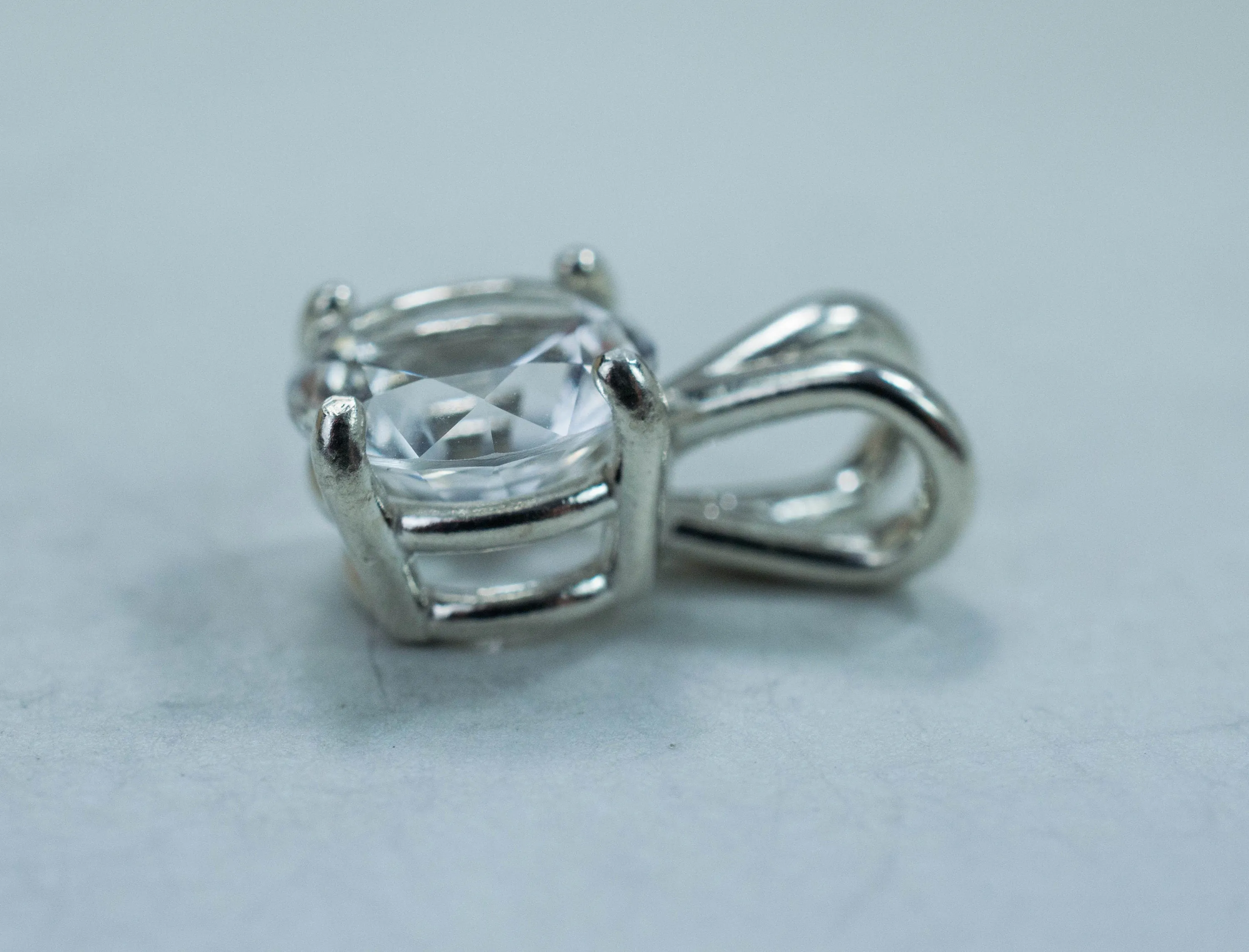 Silver Topaz Pendant; Genuine Untreated Brazilian Mined Topaz