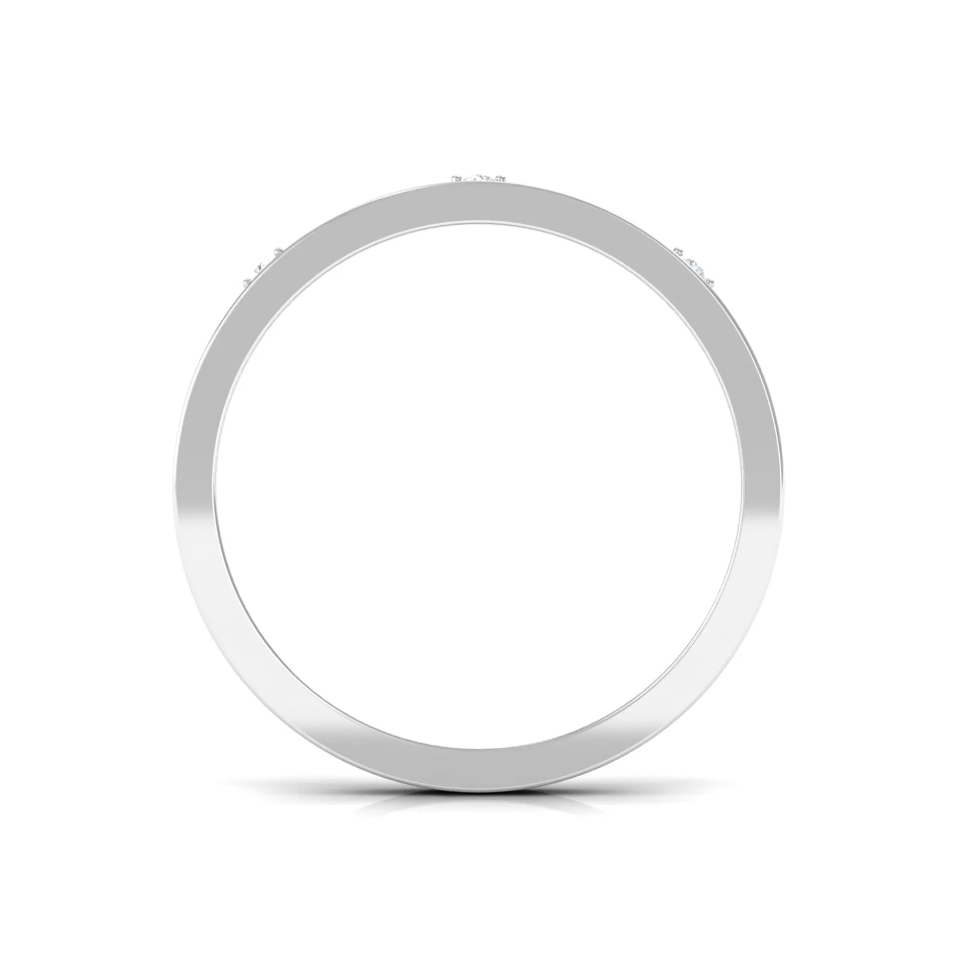 Simple Three Diamond Wedding Band Ring