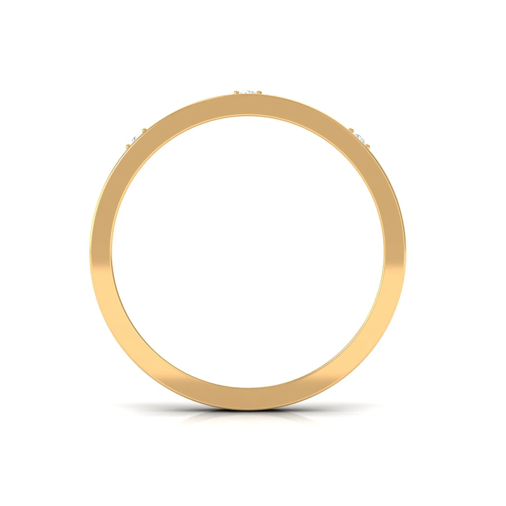 Simple Three Diamond Wedding Band Ring