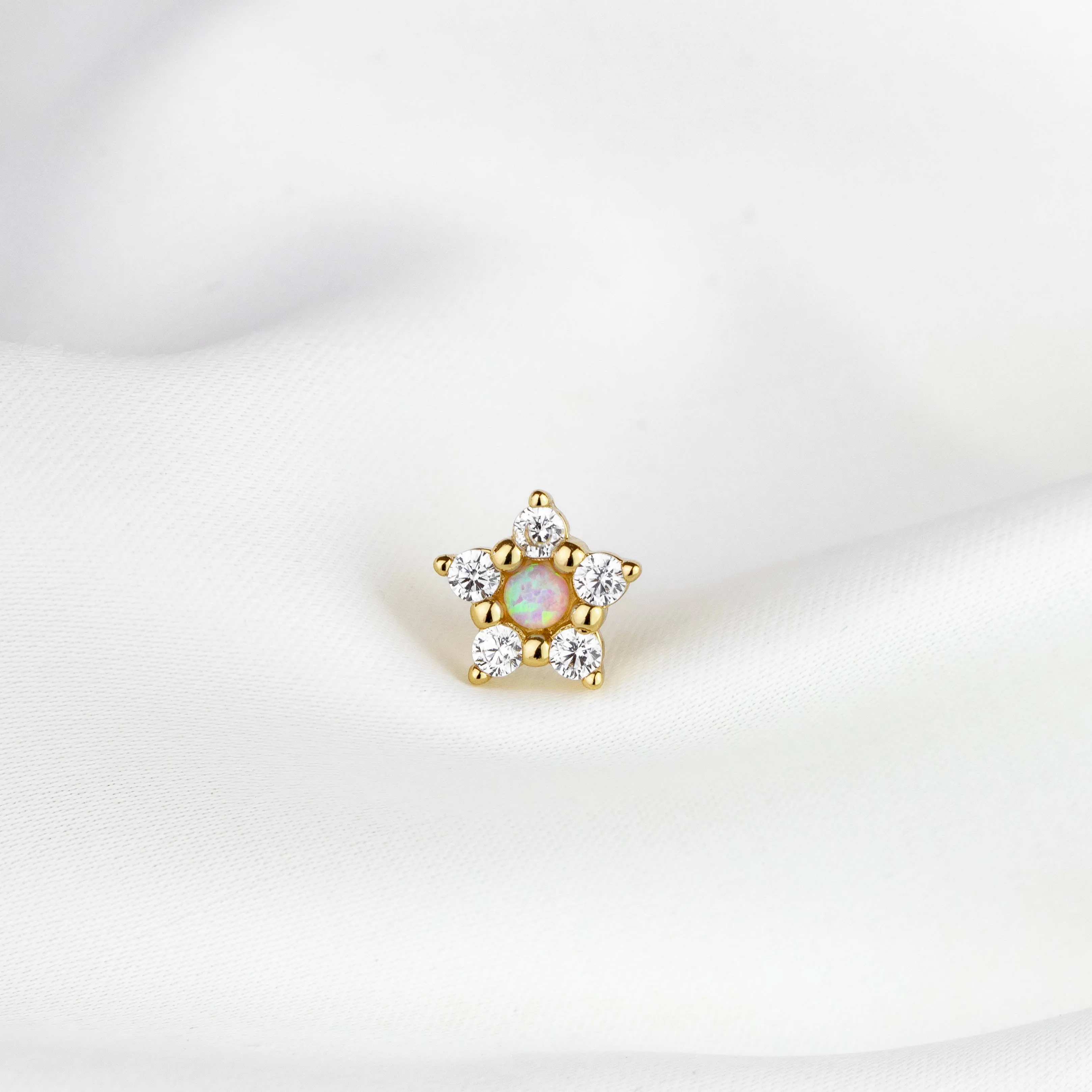 Small Opal Flower Stud