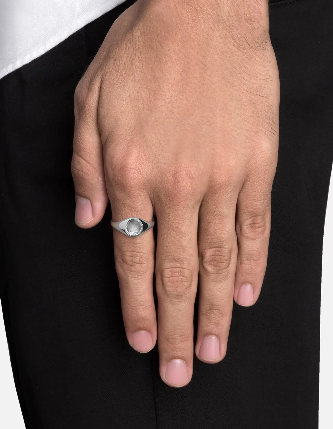 Solar Signet Ring, Sterling Silver