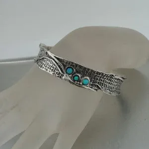 Sterling Silver Bracelet with Mosaic Blue Opals – "Nets" Collection